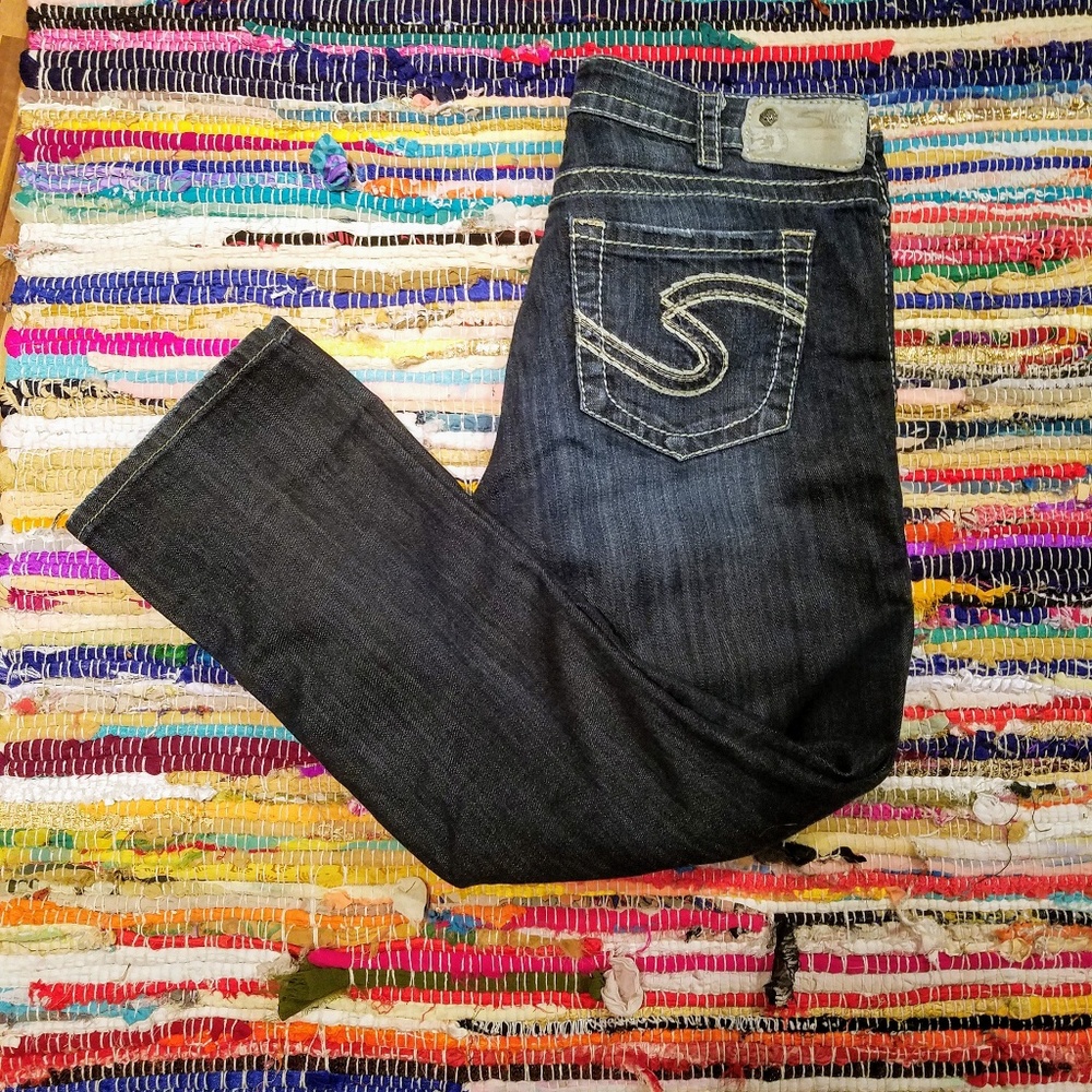 Silver Natsuki Capri jean sz 30 dark wash